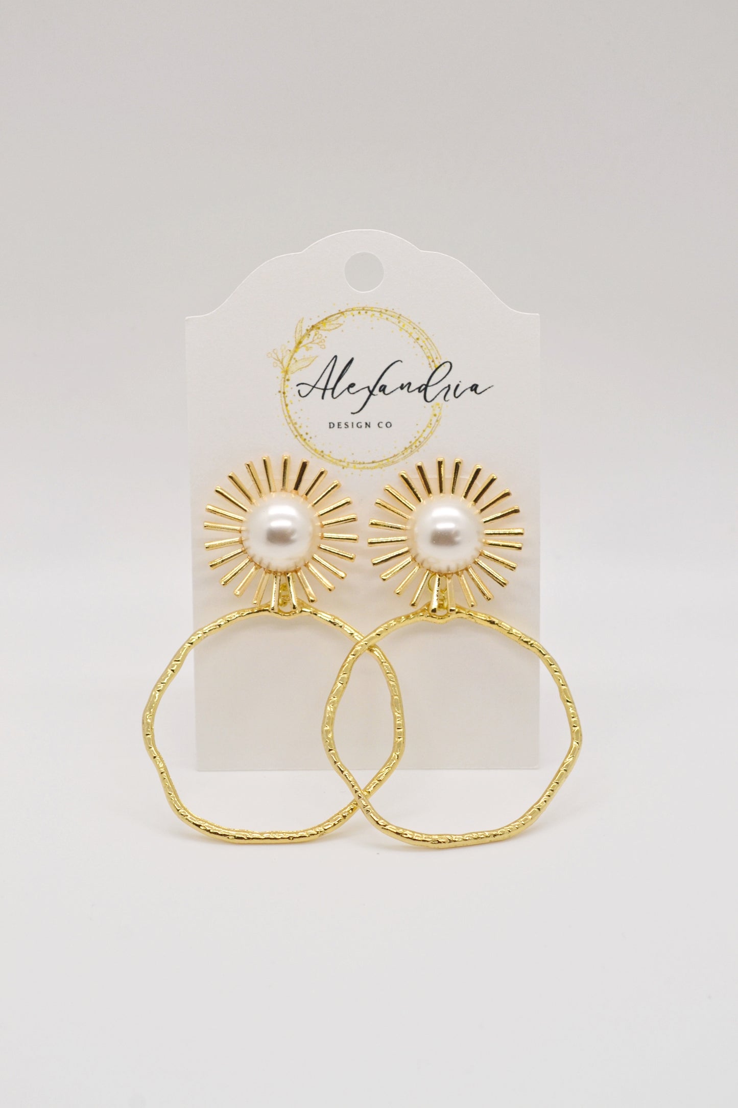 Pearl Sunburst Hoops