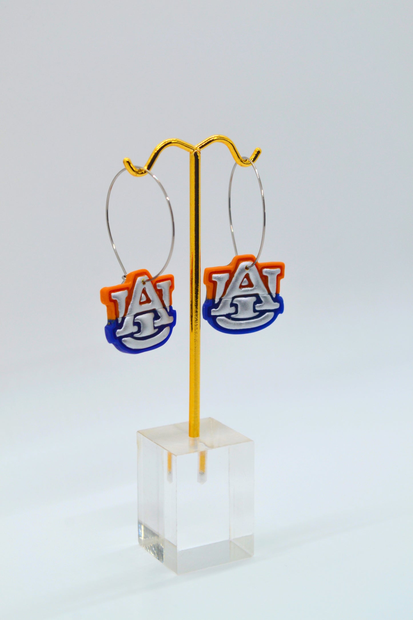 Orange n Blue Hoop Earrings