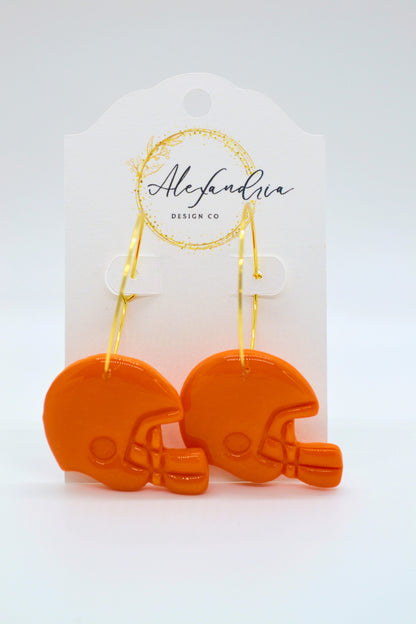 Orange Football Helmet Hoops