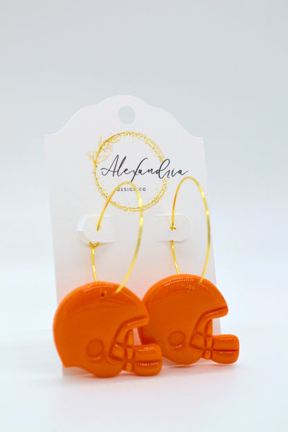 Orange Football Helmet Hoops