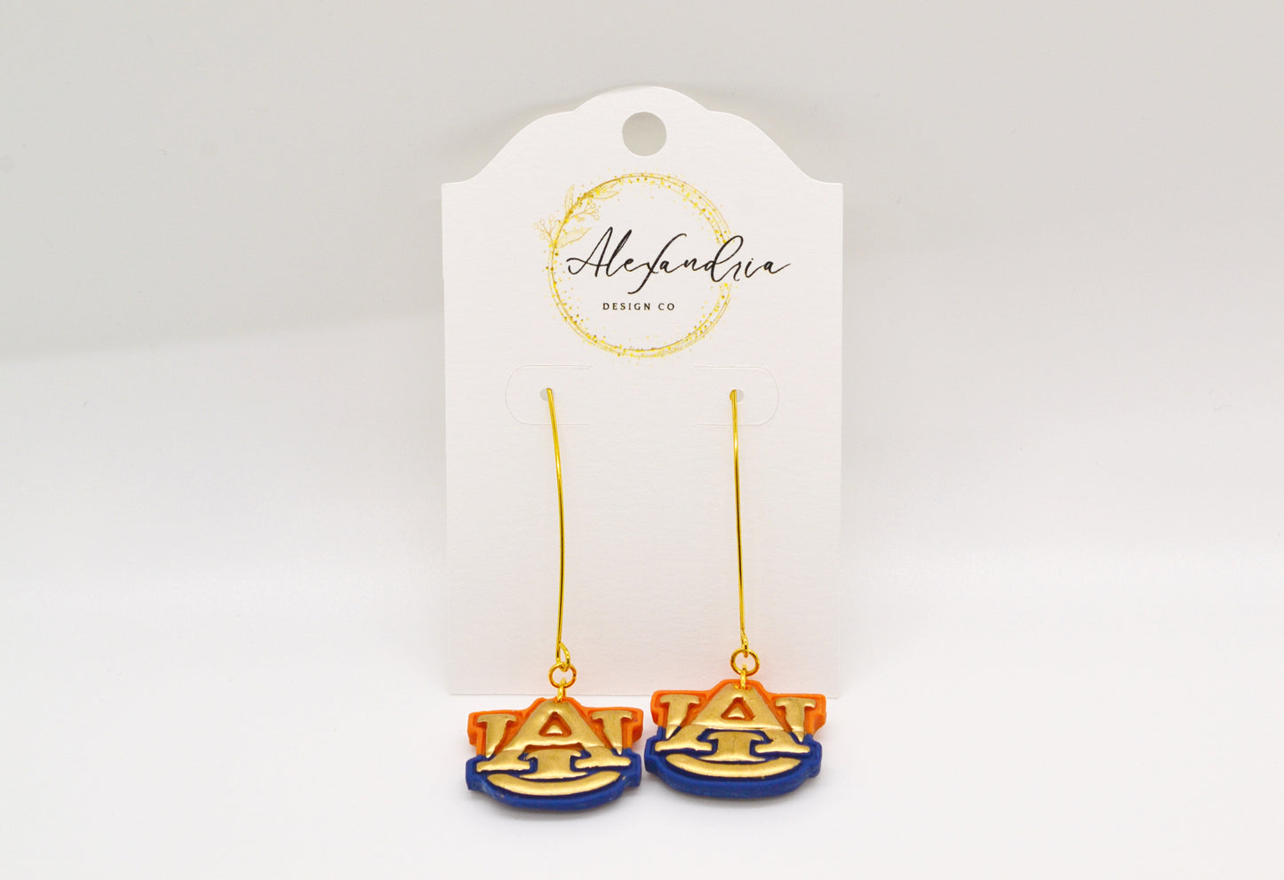 Orange n Blue V-Hook Earrings