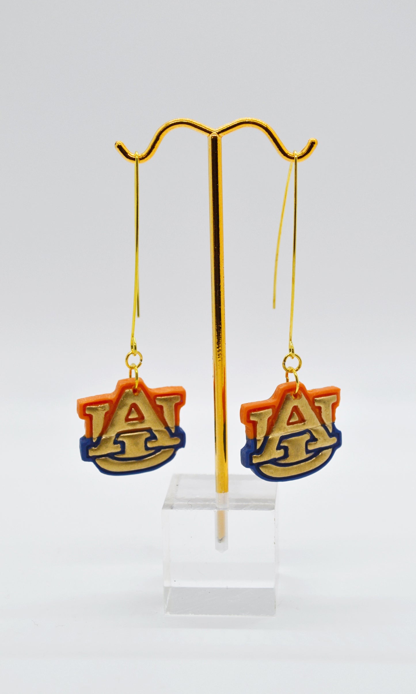 Orange n Blue V-Hook Earrings