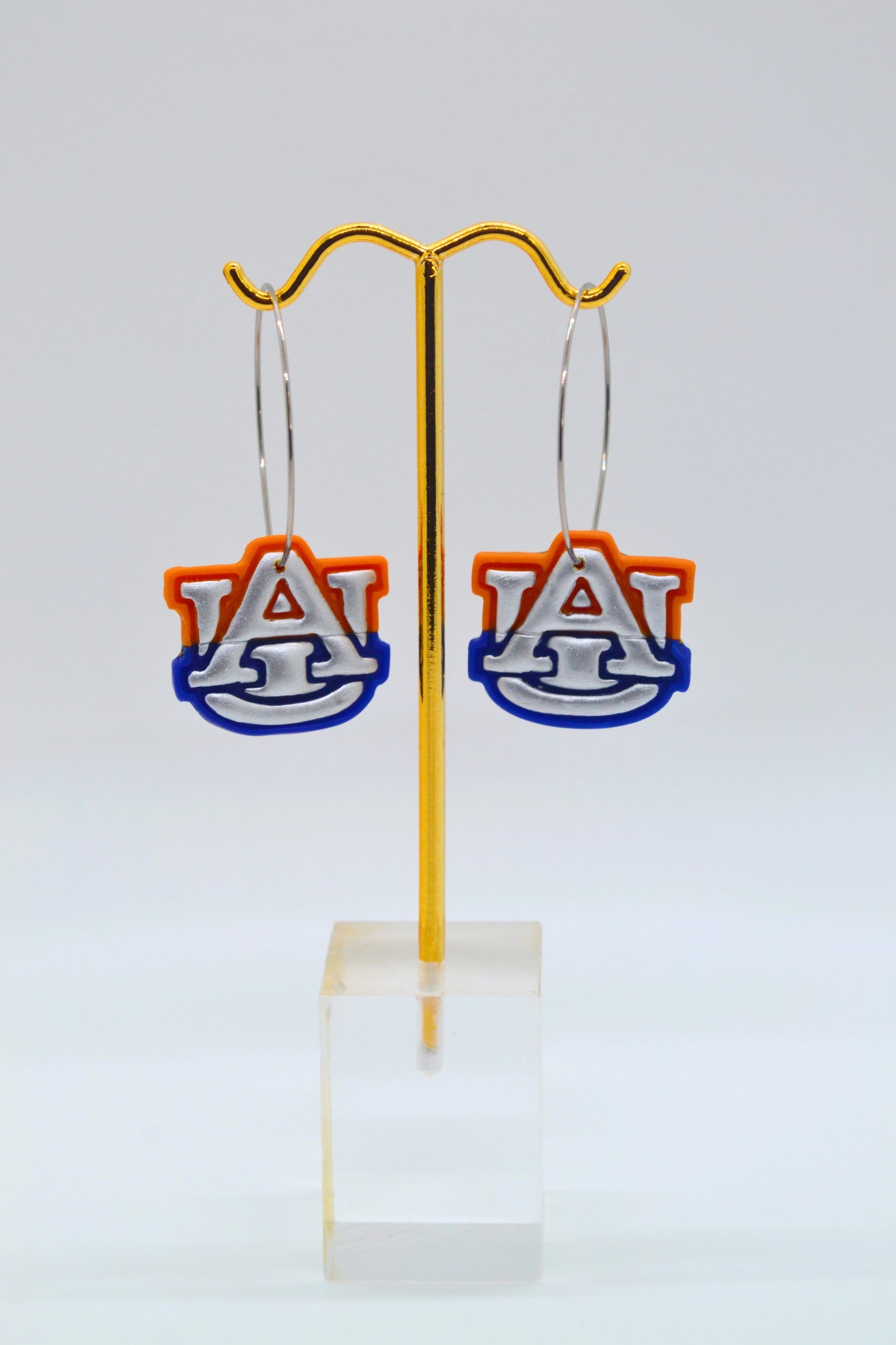 Orange n Blue Hoop Earrings