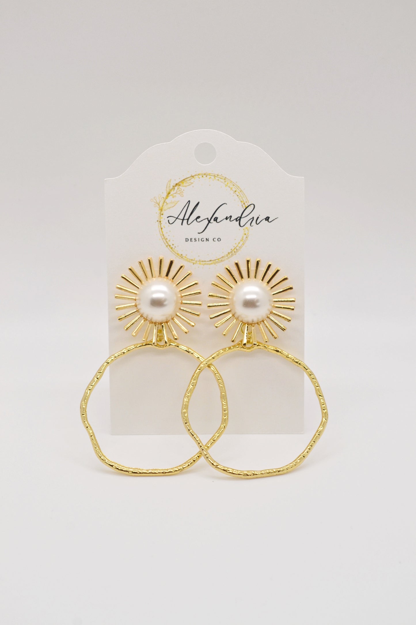 Pearl Sunburst Hoops