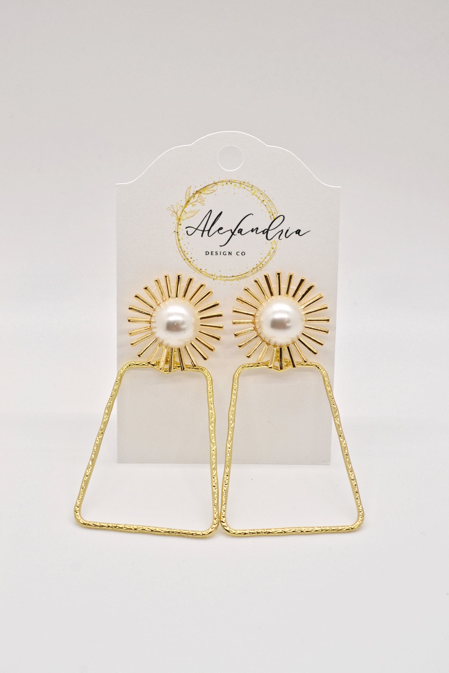 Pearl Sunburst Hoops